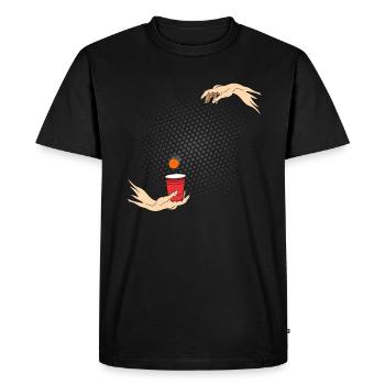 Michelangelo hands beerpong - Men's Premium Organic T-Shirt - black - Front - Nico (187cm)