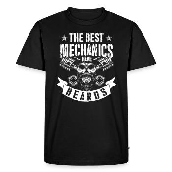 Les meilleurs mécaniciens ont la barbe | cadeau - T-shirt Premium bio Homme - noir - Devant - Nico (187cm)