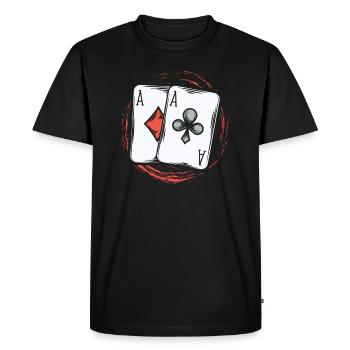 Poker | Cartes De Cartes De Poker Cartes Cadeaux - T-shirt Premium bio Homme - noir - Devant - Nico (187cm)