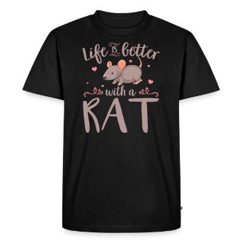 Rats domestiques | Idée cadeau rongeur Rat Pets - T-shirt Premium bio Homme - noir - Devant - Nico (187cm)