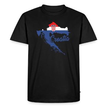 Croatie | Cadeau du drapeau croate des Balkans - T-shirt Premium bio Homme - noir - Devant - Nico (187cm)