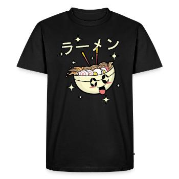 Ramen Kawaii Anime Japon Noodles Shirt Ramen Bowl - T-shirt Premium bio Homme - noir - Devant - Nico (187cm)