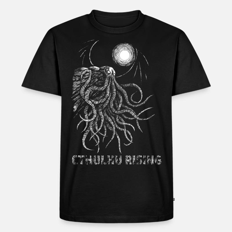 CTHULHU STEIGT - Männer Premium Bio T-Shirt - Schwarz