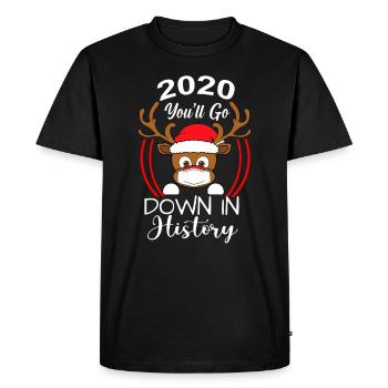 Christmas 2020 you ́ll go down in history - Men's Premium Organic T-Shirt - black - Front - Nico (187cm)