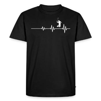 Volant de badminton Heartbeat Heartbeat - T-shirt Premium bio Homme - noir - Devant - Nico (187cm)