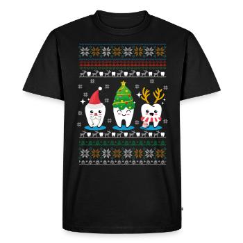 TOOTH CHRISTMAS - Men's Premium Organic T-Shirt - black - Front - Nico (187cm)