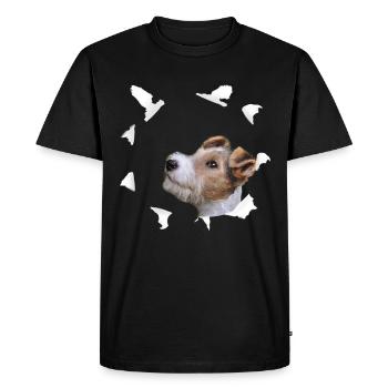 Tshirt Fox Terrier - Chemise pour chien Fox Terrier - T-shirt Premium bio Homme - noir - Devant - Nico (187cm)