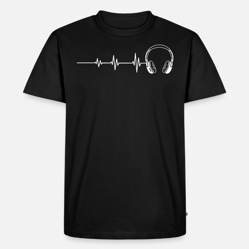Herzschlag Audio Engineer Tontechniker - Männer Premium Bio T-Shirt - Schwarz