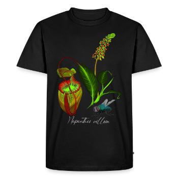 Nepenthes villosa coloré - T-shirt Premium bio Homme - noir - Devant - Nico (187cm)