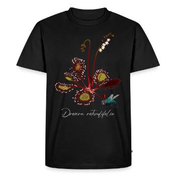 Drosera rotundifolia coloriert - Männer Premium Bio T-Shirt - Schwarz - Vorne - Nico (187cm)