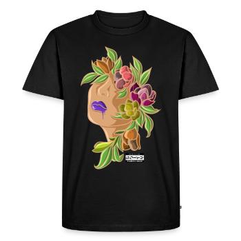 QDesignz Fille de fleur - T-shirt Premium bio Homme - noir - Devant - Nico (187cm)