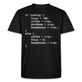 Code programmeur d’autres - T-shirt Premium bio Homme - noir - Devant - Nico (187cm)