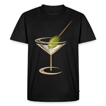 Verre Martini frais avec olive - T-shirt Premium bio Homme - noir - Devant - Nico (187cm)