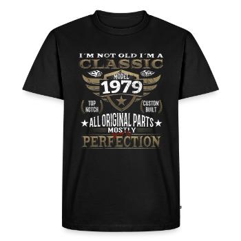 Birthday Vintage 1979 - 79 classic - Men's Premium Organic T-Shirt - black - Front - Nico (187cm)