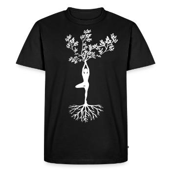 Yoga Tree Asana Fitness - Men's Premium Organic T-Shirt - black - Front - Nico (187cm)