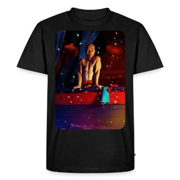 Khan T-shirt - T-shirt Premium bio Homme - noir - Devant - Nico (187cm)