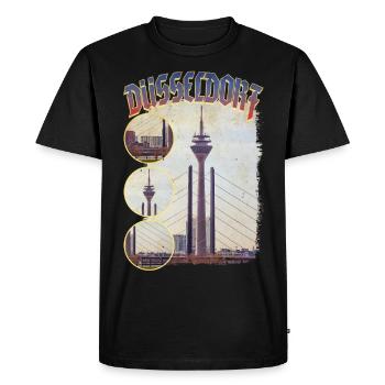 Dusseldorf Germany City Skyline Home Love - Men's Premium Organic T-Shirt - black - Front - Nico (187cm)