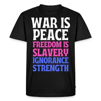 1984 is true 2022 - Men's Premium Organic T-Shirt - black - Front - Nico (187cm)