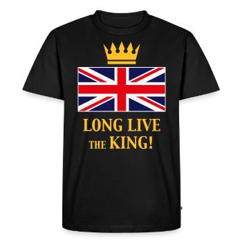 Vive le Roi ! (Angleterre / Grande-Bretagne / 4C) - T-shirt Premium bio Homme - noir - Devant - Nico (187cm)