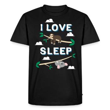 J’aime dormir - T-shirt Premium bio Homme - noir - Devant - Nico (187cm)