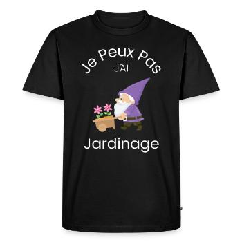 Jardinage Jardin Cadeau Jardinier - T-shirt Premium bio Homme - noir - Devant - Nico (187cm)