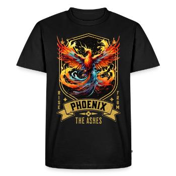 Phoenix Phoenix Fire Flames Bird Mythology - Men's Premium Organic T-Shirt - black - Front - Nico (187cm)