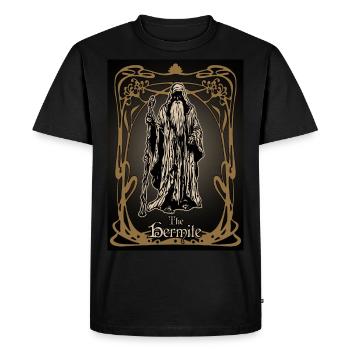 Carte tarot The Hermite - T-shirt Premium bio Homme - noir - Devant - Nico (187cm)