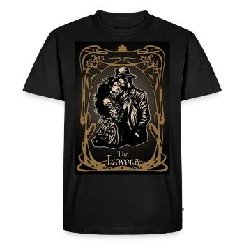 Carte tarot The Lovers - T-shirt Premium bio Homme - noir - Devant - Nico (187cm)