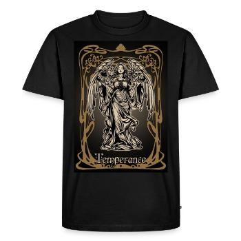 Carte tarot Temperance - T-shirt Premium bio Homme - noir - Devant - Nico (187cm)