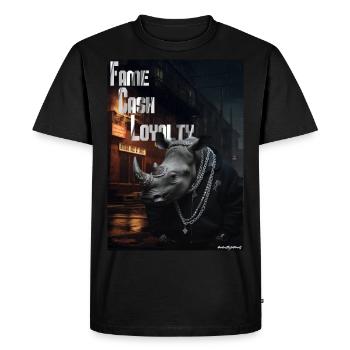 Gloire Cash Loyauté Ghetto Gangster - T-shirt Premium bio Homme - noir - Devant - Nico (187cm)