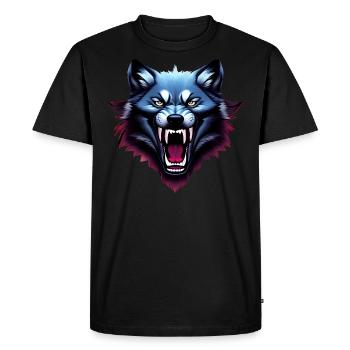 loup - T-shirt Premium bio Homme - noir - Devant - Nico (187cm)