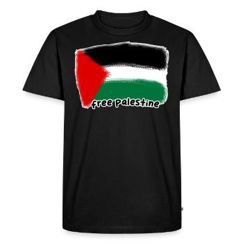 Free Palestine Flag - T-shirt Premium bio Homme - noir - Devant - Nico (187cm)