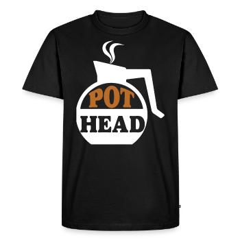 Pot head Coffee - Coffee Gifts - Men's Premium Organic T-Shirt - black - Front - Nico (187cm)