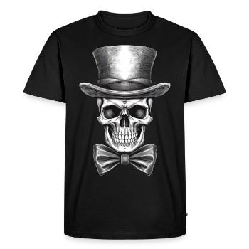 Tête de mort chapeau haut de forme noeud papillon Bachelorette Party tête de mort - T-shirt Premium bio Homme - noir - Devant - Nico (187cm)