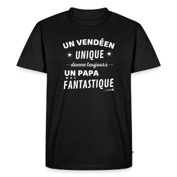 Un vendéen unique donne un papa fanstastique - T-shirt Premium bio Homme - noir - Devant - Nico (187cm)