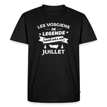 les vosgiens de legende nés en juillet - T-shirt Premium bio Homme - noir - Devant - Nico (187cm)