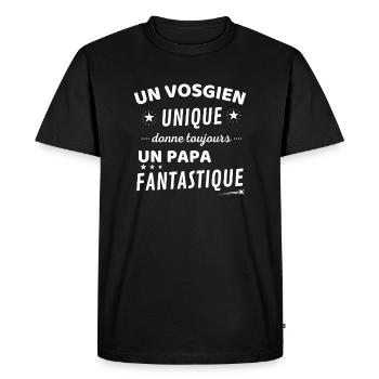 Un vosgien unique donne un papa fanstastique - T-shirt Premium bio Homme - noir - Devant - Nico (187cm)