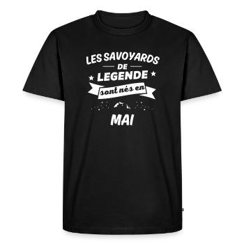 les savoyards de legende nés en mai - T-shirt Premium bio Homme - noir - Devant - Nico (187cm)