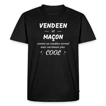 vendéen et maçon vendéen plus cool - T-shirt Premium bio Homme - noir - Devant - Nico (187cm)