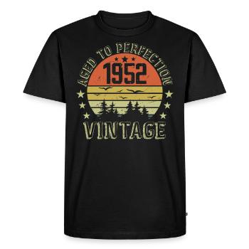 1952 Vintage Born 1952 1952 Birthday Gift - Men's Premium Organic T-Shirt - black - Front - Nico (187cm)