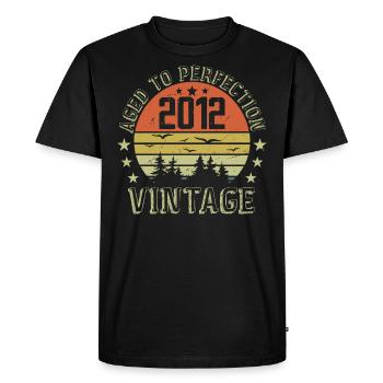 2012 Vintage Born 2012 Birthday Gift 2012 - Men's Premium Organic T-Shirt - black - Front - Nico (187cm)