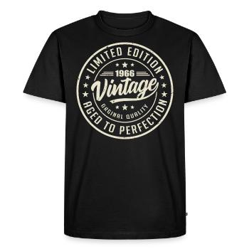 Vintage 1966 Gift 1966 Retro Birthday 1966 - Men's Premium Organic T-Shirt - black - Front - Nico (187cm)