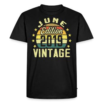 June 2019 June Retro Birthday Gift June 2019 - Men's Premium Organic T-Shirt - black - Front - Nico (187cm)