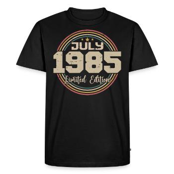 1985 Birthday July 1985 Gift July 1985 - Men's Premium Organic T-Shirt - black - Front - Nico (187cm)