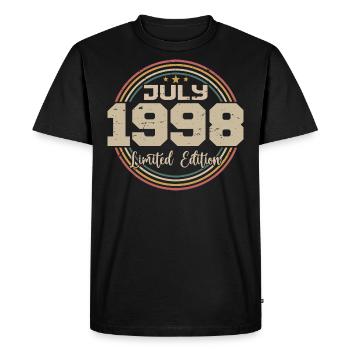 1998 Birthday July 1998 Gift July 1998 - Men's Premium Organic T-Shirt - black - Front - Nico (187cm)