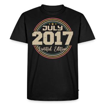 2017 Anniversaire Juillet 2017 Cadeau Juillet 2017 - T-shirt Premium bio Homme - noir - Devant - Nico (187cm)