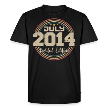 2014 Anniversaire Juillet 2014 Cadeau Juillet 2014 - T-shirt Premium bio Homme - noir - Devant - Nico (187cm)