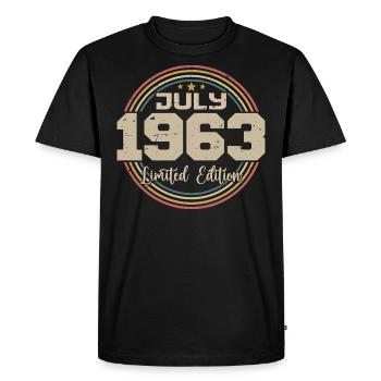 1963 Birthday July 1963 Gift July 1963 - Men's Premium Organic T-Shirt - black - Front - Nico (187cm)