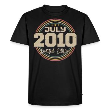 2010 Anniversaire Juillet 2010 Cadeau Juillet 2010 - T-shirt Premium bio Homme - noir - Devant - Nico (187cm)