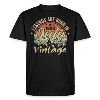 Vintage July 1998 Birthday July 1998 - Men's Premium Organic T-Shirt - black - Front - Nico (187cm)